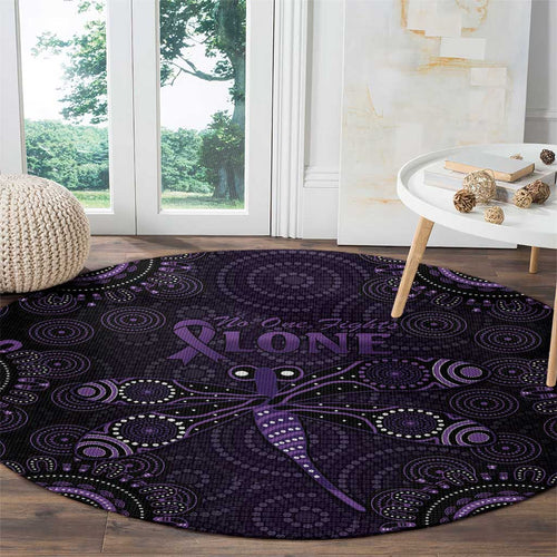 Purple Dragonfly Aboriginal of Hope Round Carpet Australian Epilepsy Awareness - Aussie Hoodie