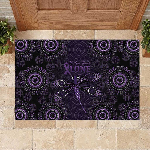 Purple Dragonfly Aboriginal of Hope Rubber Doormat Australian Epilepsy Awareness - Aussie Hoodie