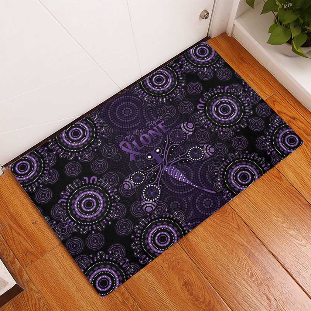 Purple Dragonfly Aboriginal of Hope Rubber Doormat Australian Epilepsy Awareness - Aussie Hoodie