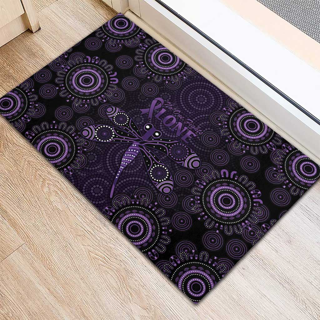 Purple Dragonfly Aboriginal of Hope Rubber Doormat Australian Epilepsy Awareness - Aussie Hoodie