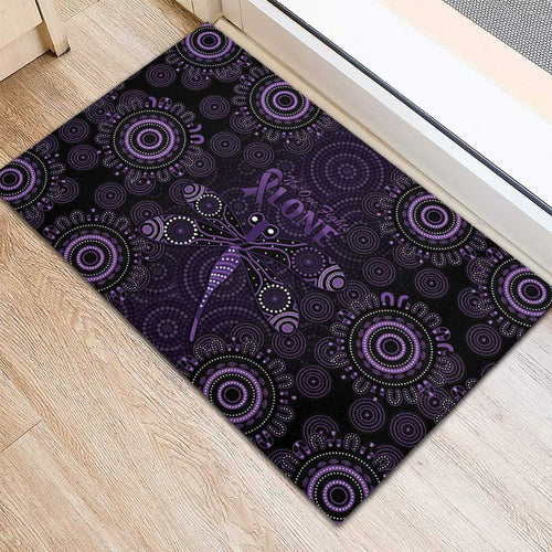 Purple Dragonfly Aboriginal of Hope Rubber Doormat Australian Epilepsy Awareness - Aussie Hoodie