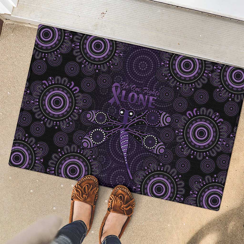 Purple Dragonfly Aboriginal of Hope Rubber Doormat Australian Epilepsy Awareness - Aussie Hoodie