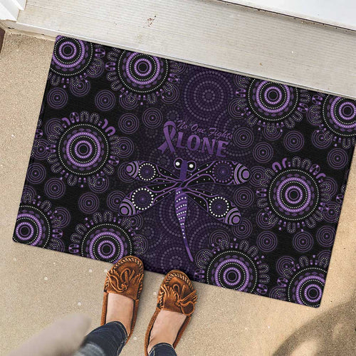 Purple Dragonfly Aboriginal of Hope Rubber Doormat Australian Epilepsy Awareness - Aussie Hoodie