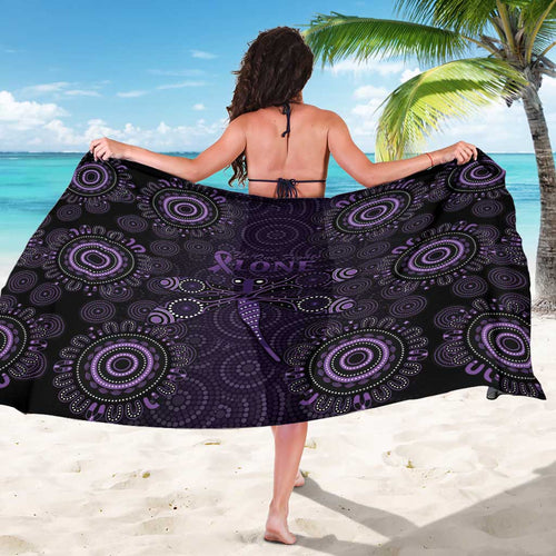 Purple Dragonfly Aboriginal of Hope Sarong Australian Epilepsy Awareness - Aussie Hoodie