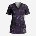 Purple Dragonfly Aboriginal of Hope Scrub Top Australian Epilepsy Awareness - Aussie Hoodie