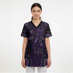 Purple Dragonfly Aboriginal of Hope Scrub Top Australian Epilepsy Awareness - Aussie Hoodie