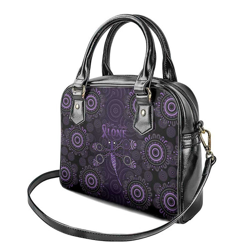 Purple Dragonfly Aboriginal of Hope Shoulder Handbag Australian Epilepsy Awareness - Aussie Hoodie