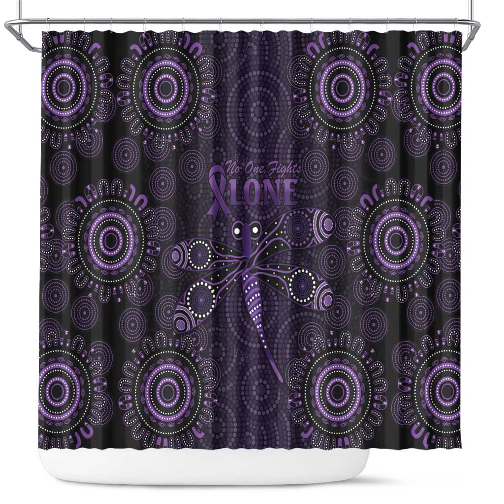 Purple Dragonfly Aboriginal of Hope Shower Curtain Australian Epilepsy Awareness - Aussie Hoodie