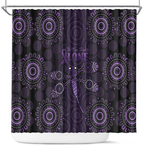 Purple Dragonfly Aboriginal of Hope Shower Curtain Australian Epilepsy Awareness - Aussie Hoodie
