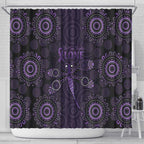 Purple Dragonfly Aboriginal of Hope Shower Curtain Australian Epilepsy Awareness - Aussie Hoodie