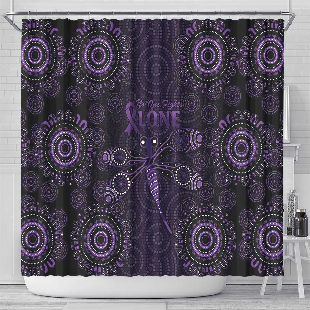 Purple Dragonfly Aboriginal of Hope Shower Curtain Australian Epilepsy Awareness - Aussie Hoodie