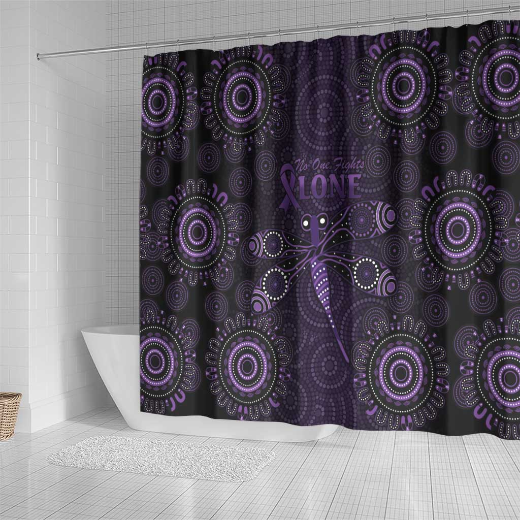 Purple Dragonfly Aboriginal of Hope Shower Curtain Australian Epilepsy Awareness - Aussie Hoodie