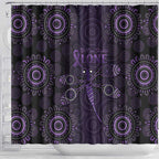 Purple Dragonfly Aboriginal of Hope Shower Curtain Australian Epilepsy Awareness - Aussie Hoodie