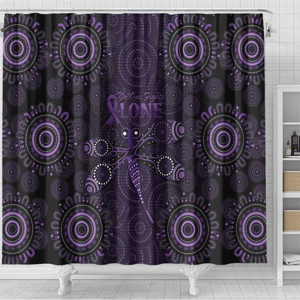 Purple Dragonfly Aboriginal of Hope Shower Curtain Australian Epilepsy Awareness - Aussie Hoodie