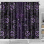 Purple Dragonfly Aboriginal of Hope Shower Curtain Australian Epilepsy Awareness - Aussie Hoodie