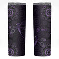 Purple Dragonfly Aboriginal of Hope Skinny Tumbler Australian Epilepsy Awareness - Aussie Hoodie