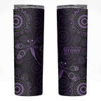 Purple Dragonfly Aboriginal of Hope Skinny Tumbler Australian Epilepsy Awareness - Aussie Hoodie