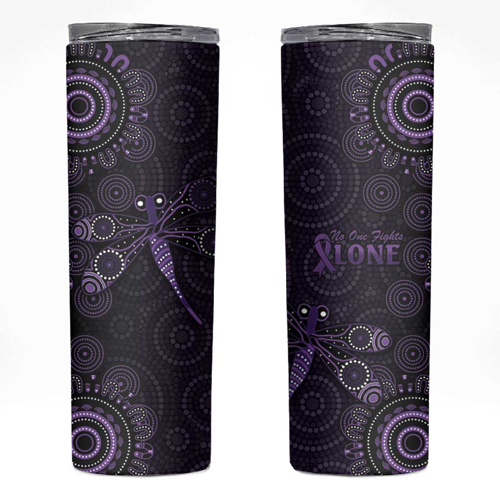 Purple Dragonfly Aboriginal of Hope Skinny Tumbler Australian Epilepsy Awareness - Aussie Hoodie