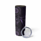 Purple Dragonfly Aboriginal of Hope Skinny Tumbler Australian Epilepsy Awareness - Aussie Hoodie