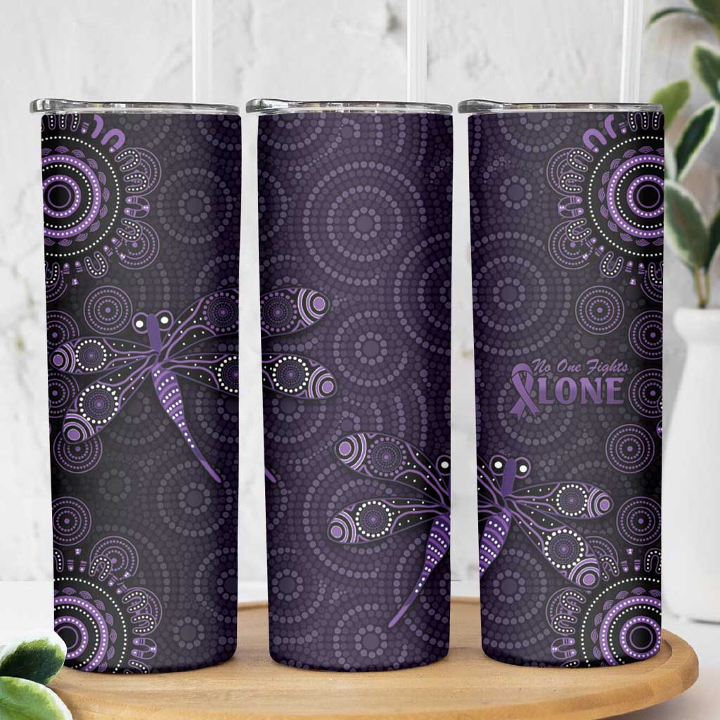 Purple Dragonfly Aboriginal of Hope Skinny Tumbler Australian Epilepsy Awareness - Aussie Hoodie