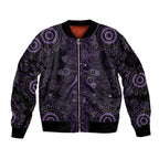 Purple Dragonfly Aboriginal of Hope Sleeve Zip Bomber Jacket Australian Epilepsy Awareness - Aussie Hoodie