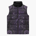 Purple Dragonfly Aboriginal of Hope Sleeveless Puffer Jacket Australian Epilepsy Awareness - Aussie Hoodie