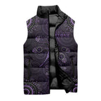 Purple Dragonfly Aboriginal of Hope Sleeveless Puffer Jacket Australian Epilepsy Awareness - Aussie Hoodie