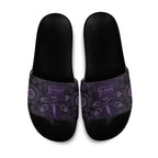 Purple Dragonfly Aboriginal of Hope Slide Sandals Australian Epilepsy Awareness - Aussie Hoodie