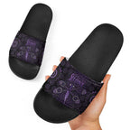 Purple Dragonfly Aboriginal of Hope Slide Sandals Australian Epilepsy Awareness - Aussie Hoodie