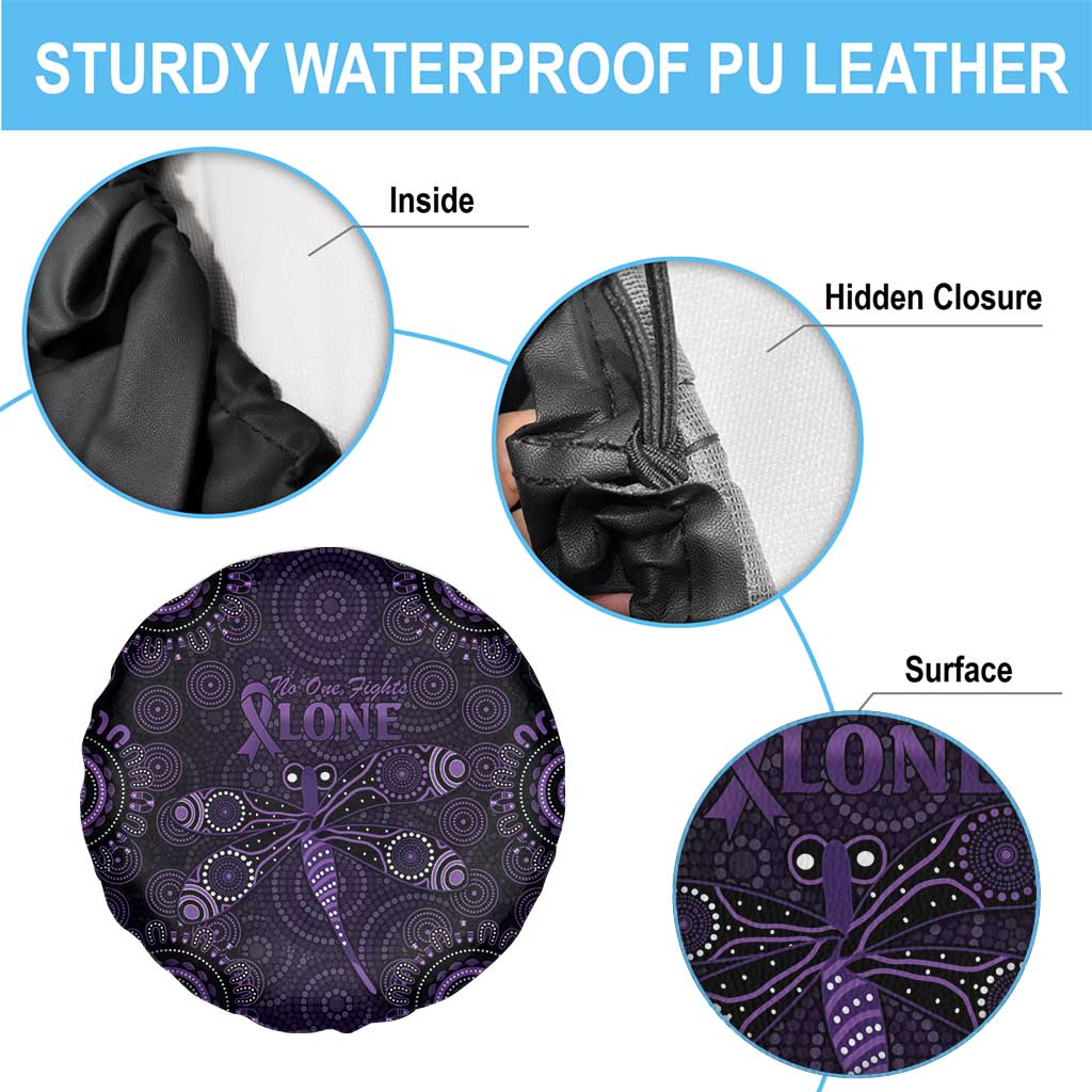 Purple Dragonfly Aboriginal of Hope Spare Tire Cover Australian Epilepsy Awareness - Aussie Hoodie