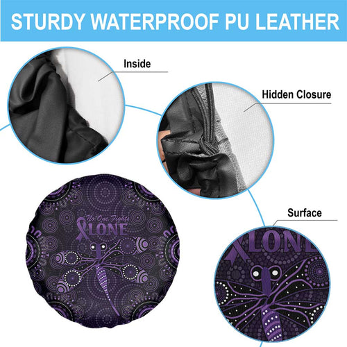 Purple Dragonfly Aboriginal of Hope Spare Tire Cover Australian Epilepsy Awareness - Aussie Hoodie