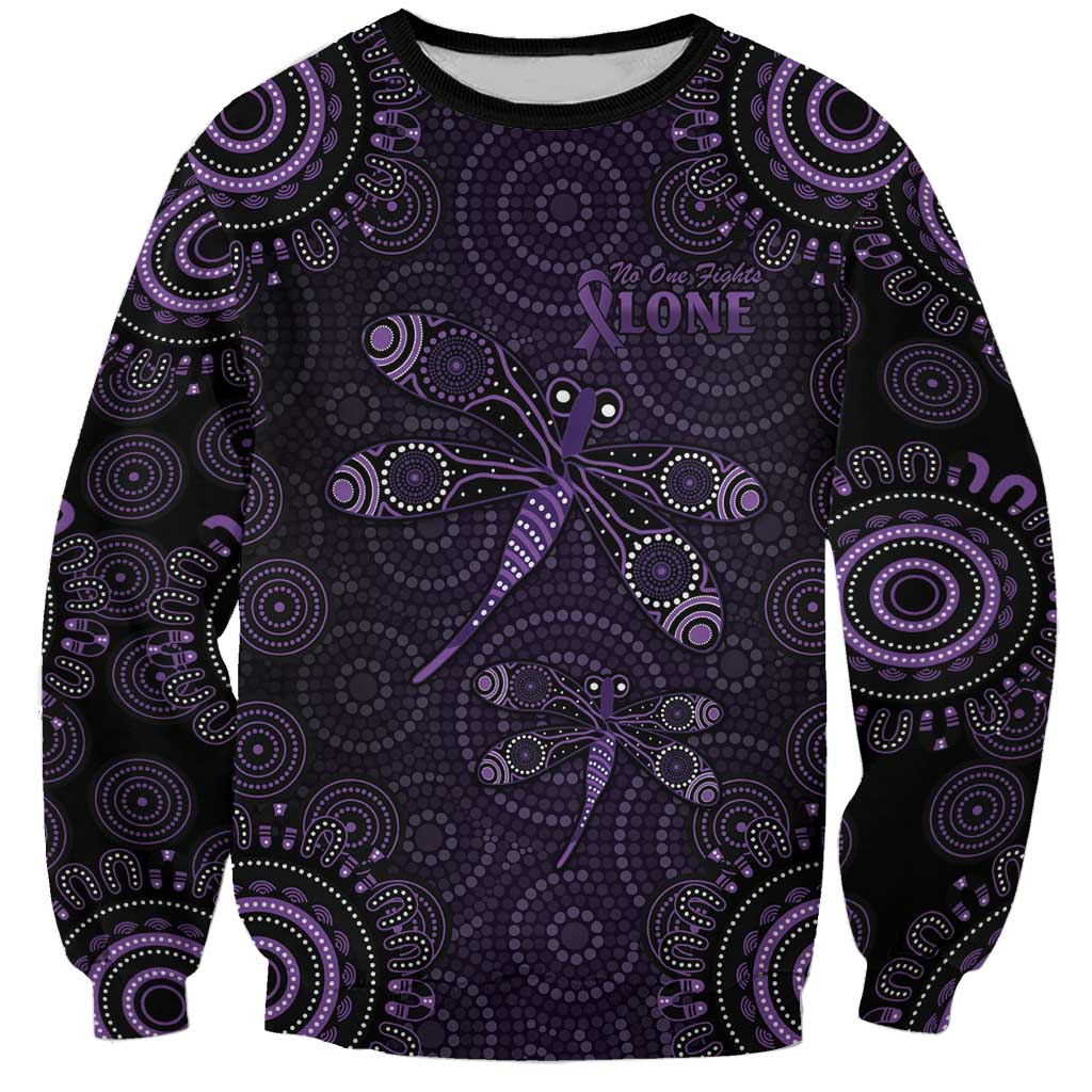Purple Dragonfly Aboriginal of Hope Sweatshirt Australian Epilepsy Awareness - Aussie Hoodie