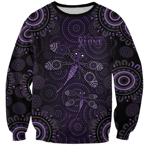 Purple Dragonfly Aboriginal of Hope Sweatshirt Australian Epilepsy Awareness - Aussie Hoodie