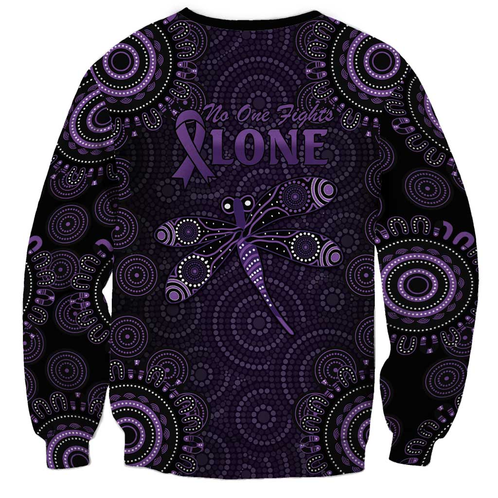 Purple Dragonfly Aboriginal of Hope Sweatshirt Australian Epilepsy Awareness - Aussie Hoodie