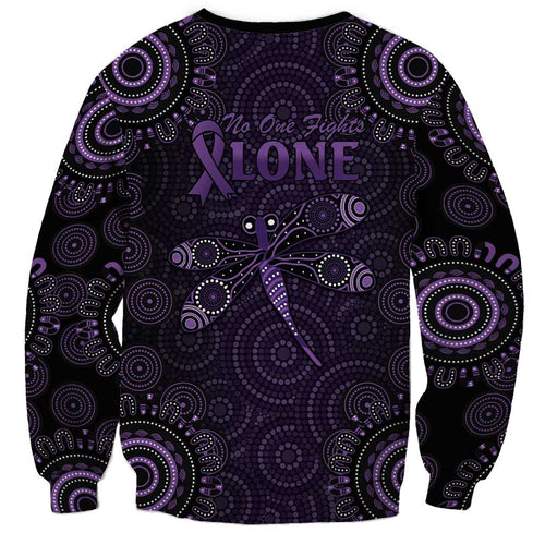 Purple Dragonfly Aboriginal of Hope Sweatshirt Australian Epilepsy Awareness - Aussie Hoodie
