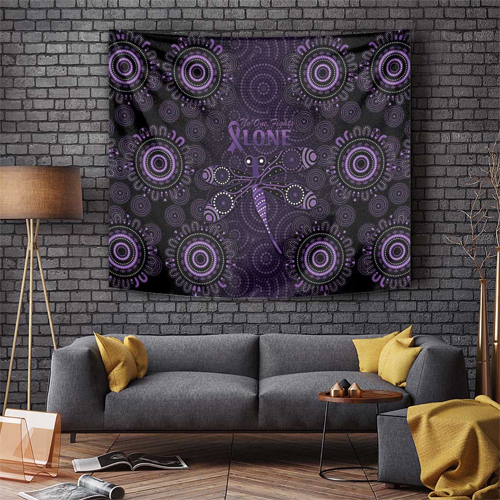Purple Dragonfly Aboriginal of Hope Tapestry Australian Epilepsy Awareness - Aussie Hoodie
