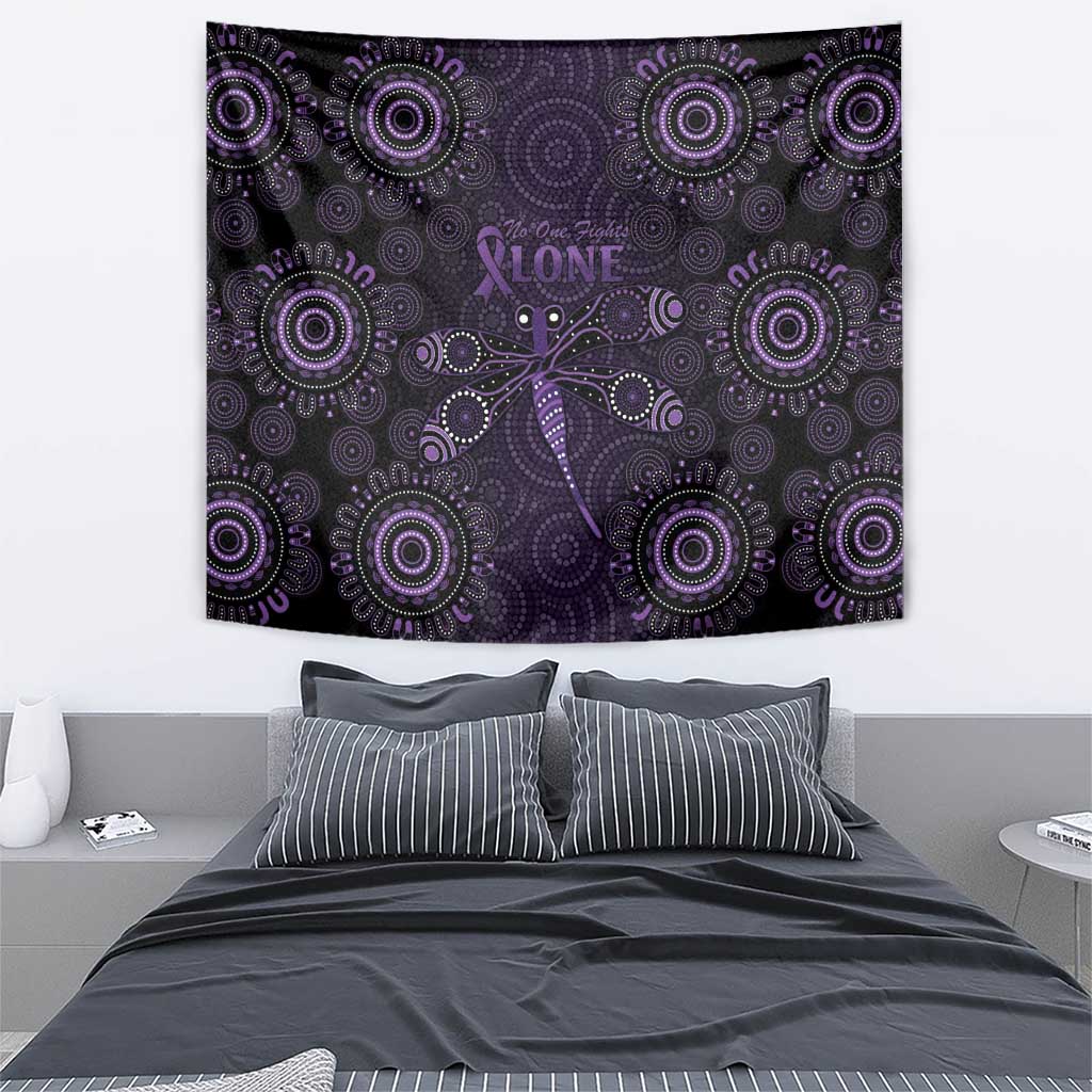 Purple Dragonfly Aboriginal of Hope Tapestry Australian Epilepsy Awareness - Aussie Hoodie