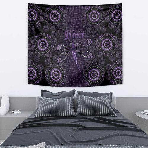 Purple Dragonfly Aboriginal of Hope Tapestry Australian Epilepsy Awareness - Aussie Hoodie