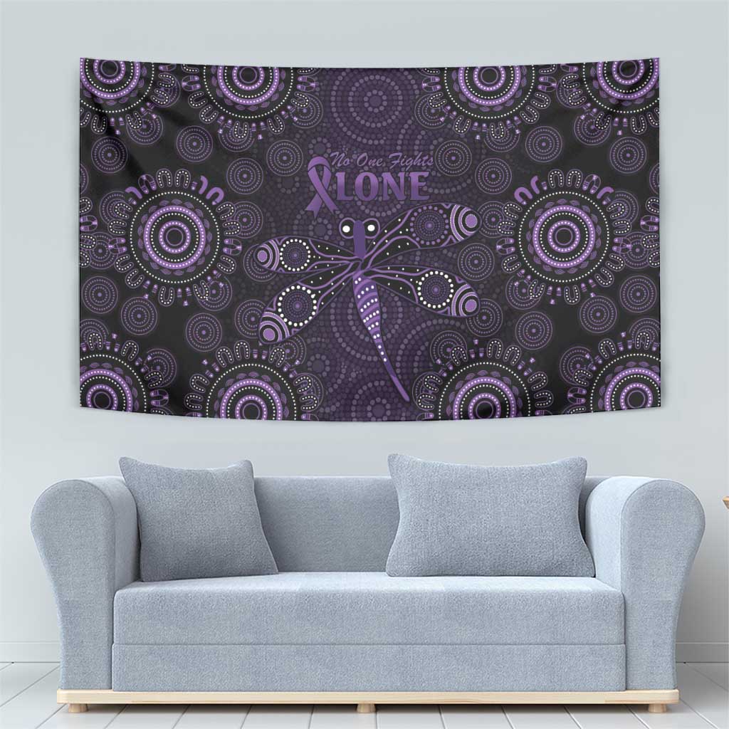 Purple Dragonfly Aboriginal of Hope Tapestry Australian Epilepsy Awareness - Aussie Hoodie