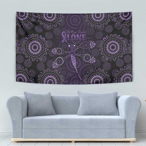 Purple Dragonfly Aboriginal of Hope Tapestry Australian Epilepsy Awareness - Aussie Hoodie