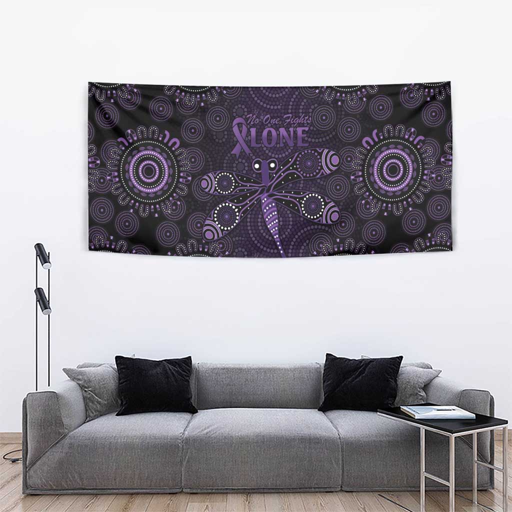 Purple Dragonfly Aboriginal of Hope Tapestry Australian Epilepsy Awareness - Aussie Hoodie