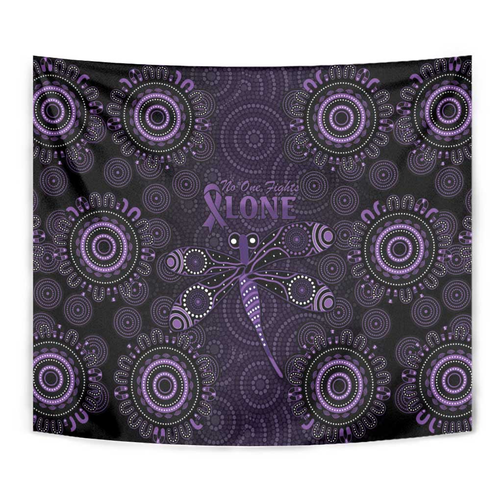 Purple Dragonfly Aboriginal of Hope Tapestry Australian Epilepsy Awareness - Aussie Hoodie