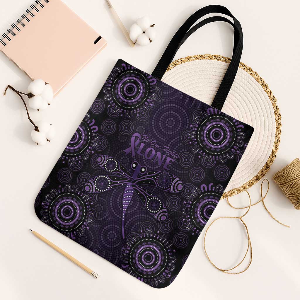 Purple Dragonfly Aboriginal of Hope Tote Bag Australian Epilepsy Awareness - Aussie Hoodie