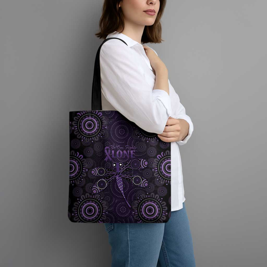 Purple Dragonfly Aboriginal of Hope Tote Bag Australian Epilepsy Awareness - Aussie Hoodie