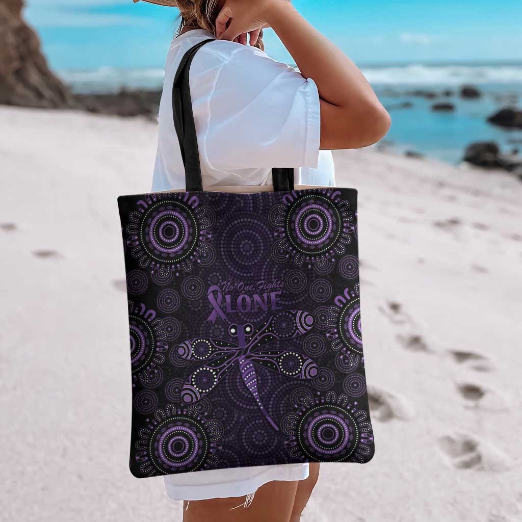 Purple Dragonfly Aboriginal of Hope Tote Bag Australian Epilepsy Awareness - Aussie Hoodie