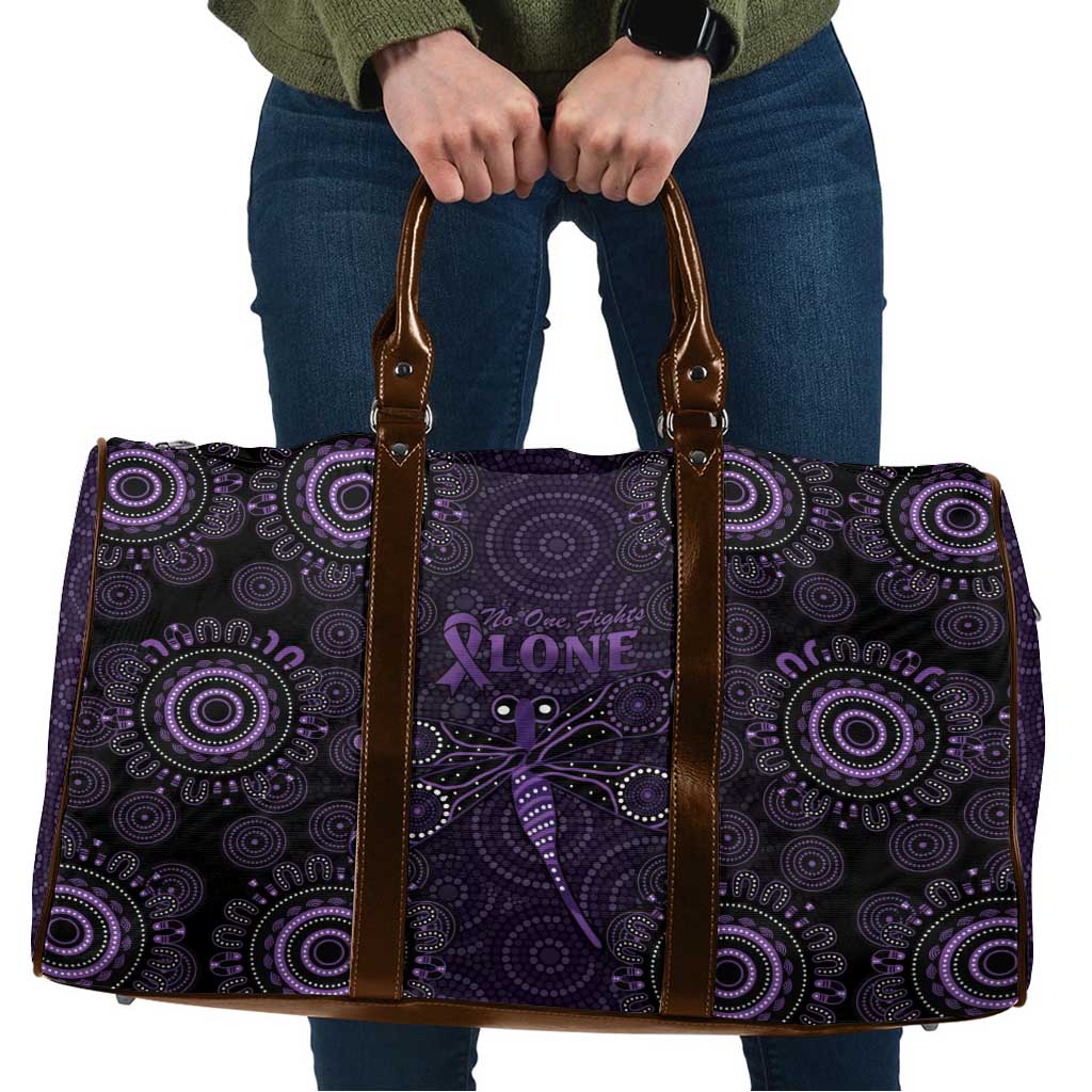 Purple Dragonfly Aboriginal of Hope Travel Bag Australian Epilepsy Awareness - Aussie Hoodie