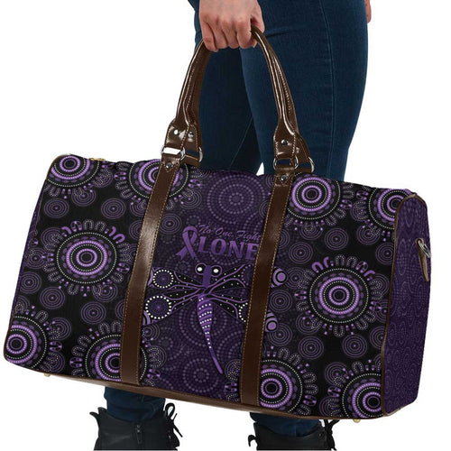 Purple Dragonfly Aboriginal of Hope Travel Bag Australian Epilepsy Awareness - Aussie Hoodie