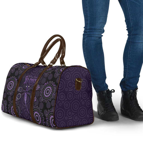 Purple Dragonfly Aboriginal of Hope Travel Bag Australian Epilepsy Awareness - Aussie Hoodie