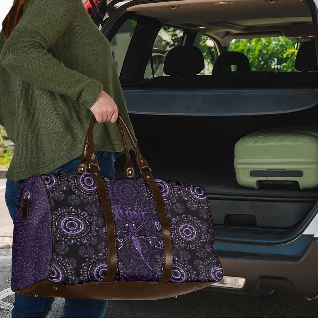 Purple Dragonfly Aboriginal of Hope Travel Bag Australian Epilepsy Awareness - Aussie Hoodie