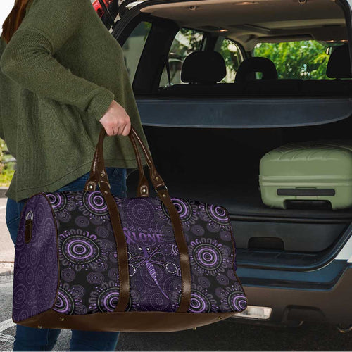 Purple Dragonfly Aboriginal of Hope Travel Bag Australian Epilepsy Awareness - Aussie Hoodie